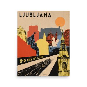 Retro Travel Poster - Ljubljana