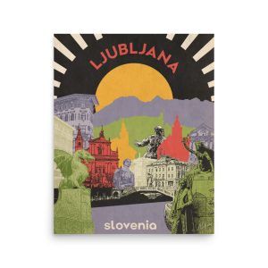 Retro Travel Poster - Ljubljana