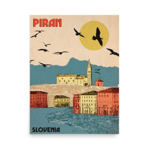 Retro Travel Poster - Piran, Slovenia