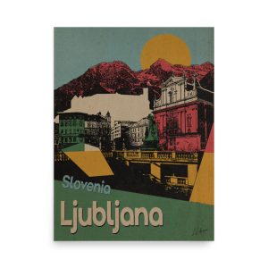 Retro Travel Poster - Ljubljana