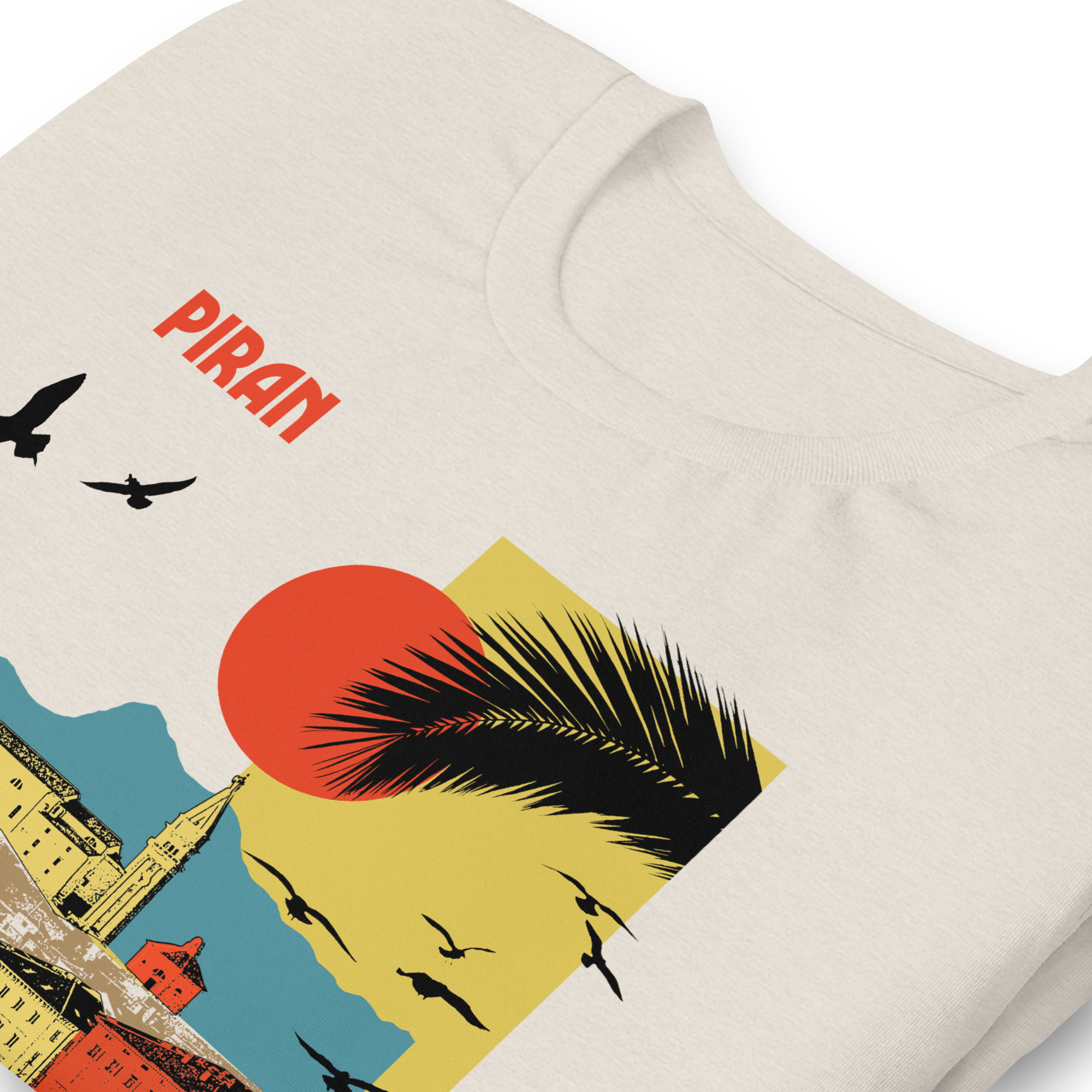 Retro Piran - Slovenia 100% cotton t-shirt - Image 5